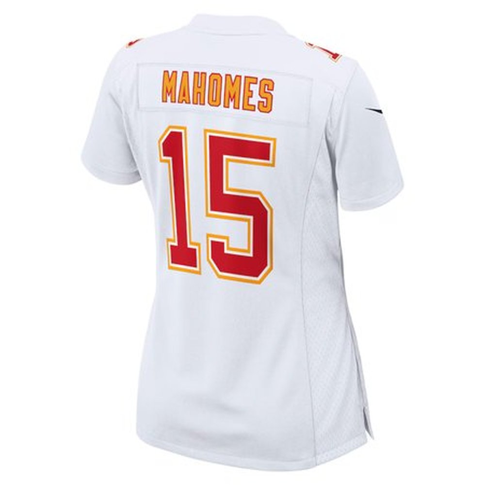 Women's Kansas City Chiefs #15 Patrick Mahomes Tundra White Super Bowl LIX Fashion Game Jersey Women's Kansas City Chiefs #15 Patrick Mahomes Tundra White Super Bowl LIX Fashion Game Jersey