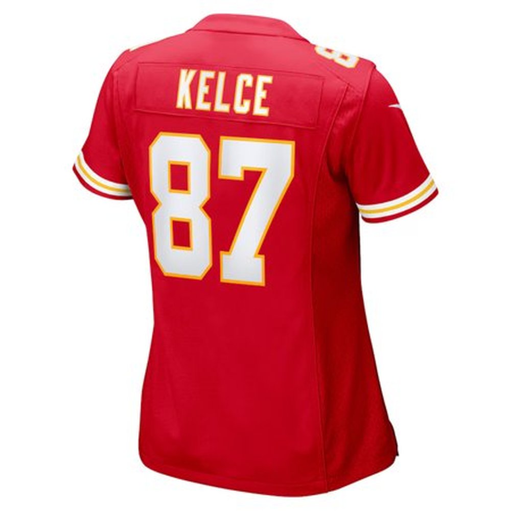 Women's Kansas City Chiefs #87 Travis Kelce Red Super Bowl LIX Game Jersey Women's Kansas City Chiefs #87 Travis Kelce Red Super Bowl LIX Game Jersey