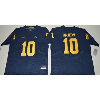 Wolverines #10 Tom Brady Navy Blue  Elite Stitched NCAA Jersey