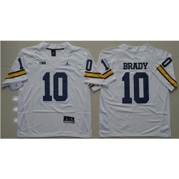 Wolverines #10 Tom Brady White Stitched NCAA Jersey Wolverines #10 Tom Brady White Stitched NCAA Jersey