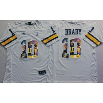 Wolverines #10 Tom Brady White Player Fashion Stitched NCAA Jersey Wolverines #10 Tom Brady White Player Fashion Stitched NCAA Jersey