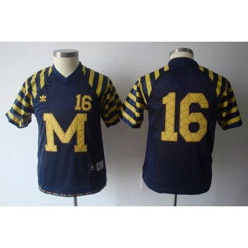Wolverines #16 Denard Robinson Blue Under The Lights Stitched Youth NCAA Jersey