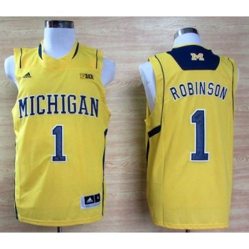 Wolverines #1 Glenn Robinson III Gold Basketball Stitched NCAA Jersey Wolverines #1 Glenn Robinson III Gold Basketball Stitched NCAA Jersey