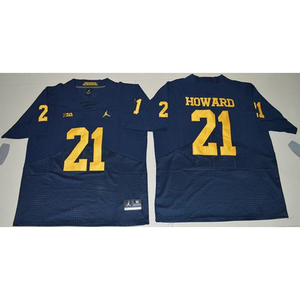 Wolverines #21 Desmond Howard Navy Blue  Elite Stitched NCAA Jersey