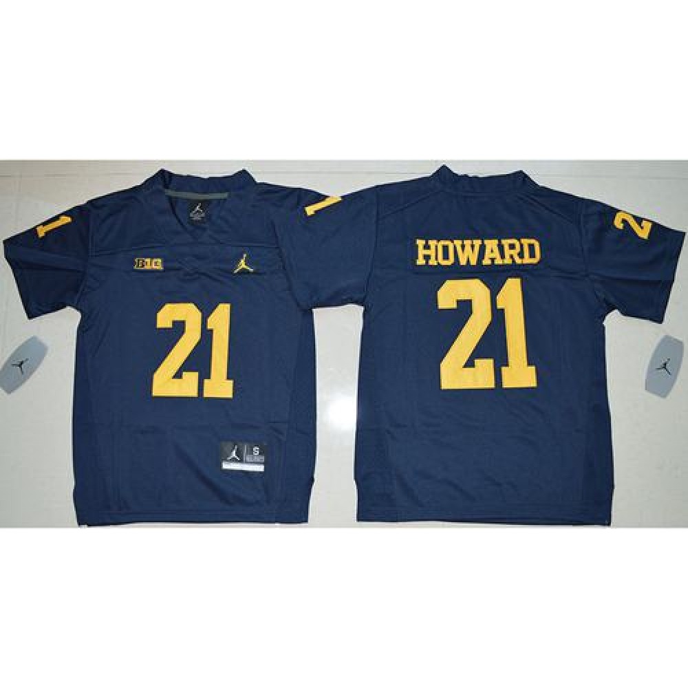 Wolverines #21 Desmond Howard Navy Blue  Stitched Youth NCAA Jersey
