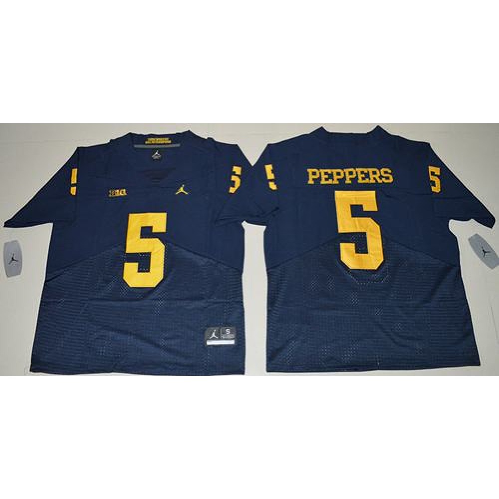 Wolverines #5 Jabrill Peppers Navy Blue  Elite Stitched NCAA Jersey