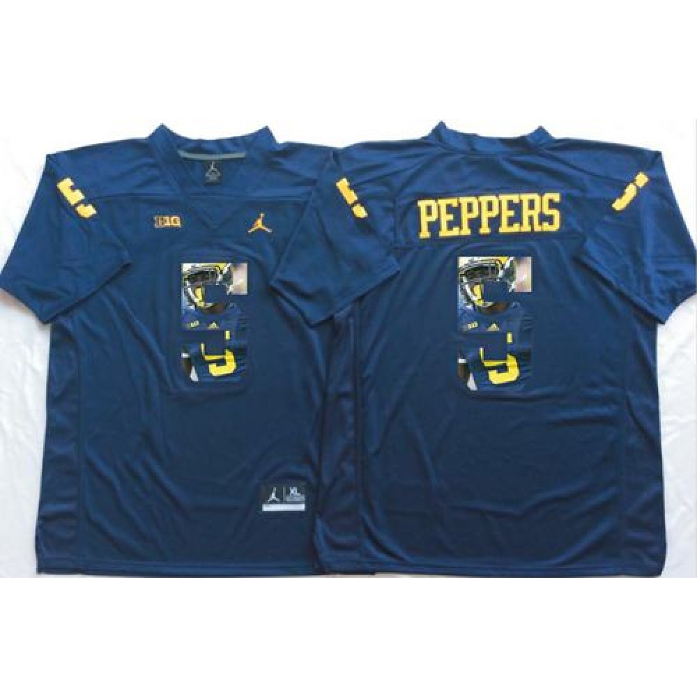 Wolverines #5 Jabrill Peppers Navy Blue Player Fashion Stitched NCAA Jersey