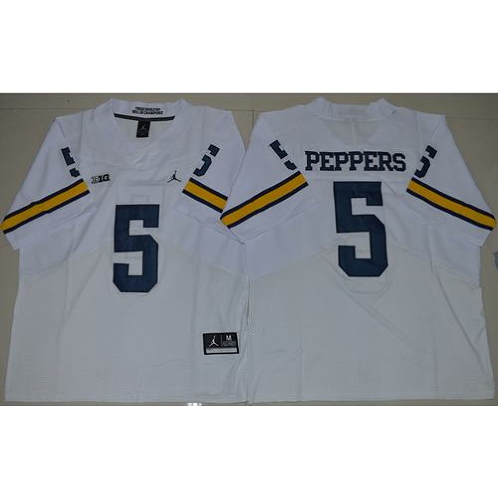Wolverines #5 Jabrill Peppers White  Elite Stitched NCAA Jersey