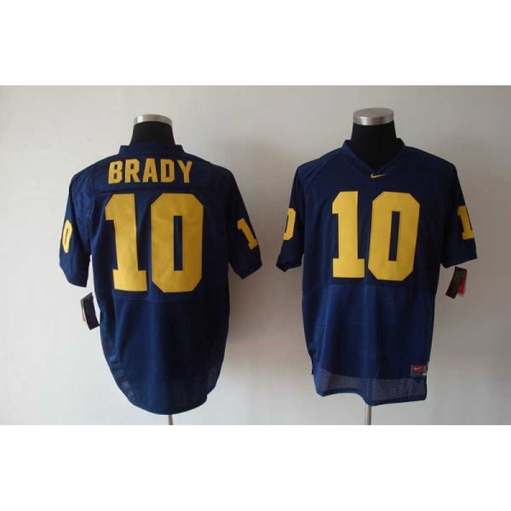 Wolverines Tom Brady #10 Blue Stitched NCAA Jersey