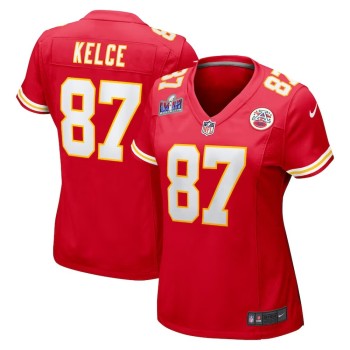 Women's Kansas City Chiefs #87 Travis Kelce Red Super Bowl LVIII Game Jersey Women's Kansas City Chiefs #87 Travis Kelce Red Super Bowl LVIII Game Jersey