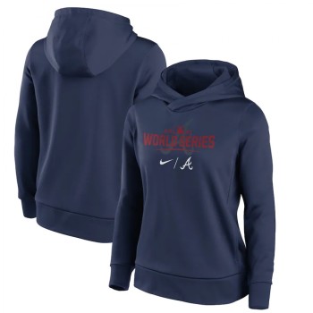 Women's Atlanta Braves 2021 Navy World Series Bound Collection Dugout Pullover Hoodie(Run Small) Women's Atlanta Braves 2021 Navy World Series Bound Collection Dugout Pullover Hoodie(Run Small)