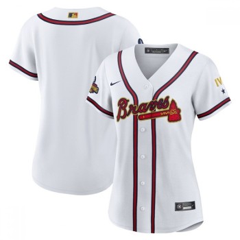 Women's Atlanta Braves Blank White Cool Base Stitched Jersey(Run Small) Women's Atlanta Braves Blank White Cool Base Stitched Jersey(Run Small)