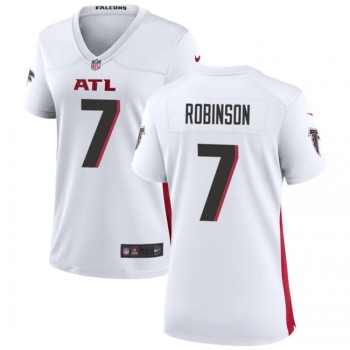 Women's Atlanta Falcons #7 Bijan Robinson White 2023 Draft Stitched Jersey(Run Small) Women's Atlanta Falcons #7 Bijan Robinson White 2023 Draft Stitched Jersey(Run Small)