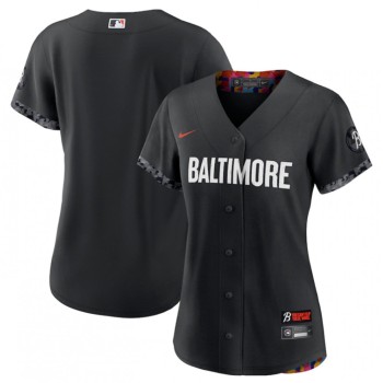 Women's Baltimore Orioles Blank Black 2023 City Connect Stitched Baseball Jersey(Run Small) Women's Baltimore Orioles Blank Black 2023 City Connect Stitched Baseball Jersey(Run Small)