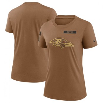 Women's Baltimore Ravens 2023 Brown Salute To Service Legend Performance T-Shirt(Run Small) Women's Baltimore Ravens 2023 Brown Salute To Service Legend Performance T-Shirt(Run Small)