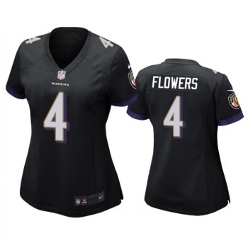 Women's Baltimore Ravens #4 Zay Flowers Black Football Jersey(Run Small) Women's Baltimore Ravens #4 Zay Flowers Black Football Jersey(Run Small)
