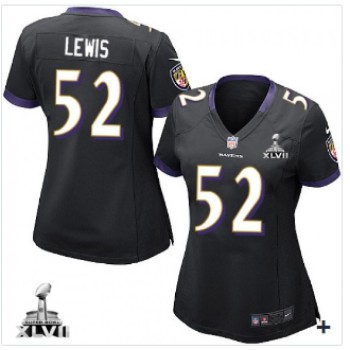 Women's Baltimore Ravens #52 Ray Lewis Black Alternate With Super Bowl Patch Elite Jersey(Run Small) Women's Baltimore Ravens #52 Ray Lewis Black Alternate With Super Bowl Patch Elite Jersey(Run Small)