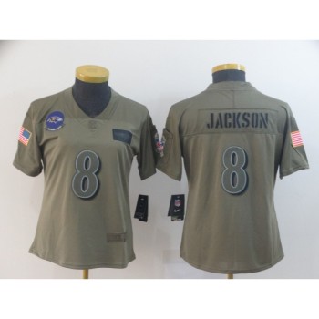 Women's Baltimore Ravens #8 Lamar Jackson 2019 Camo Salute To Service Limited Stitched NFL Jersey(Run Small) Women's Baltimore Ravens #8 Lamar Jackson 2019 Camo Salute To Service Limited Stitched NFL Jersey(Run Small)