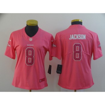 Women's Baltimore Ravens #8 Lamar Jackson Pink Vapor Untouchable Limited NFL Jersey Women's Baltimore Ravens #8 Lamar Jackson Pink Vapor Untouchable Limited NFL Jersey