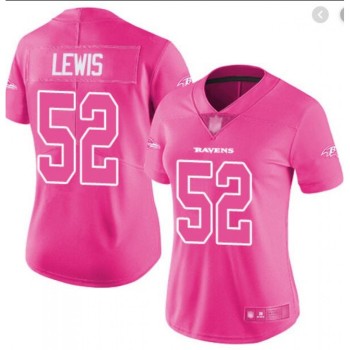 Women's Baltimore Ravens #52 Ray Lewis Pink Vapor Untouchable Limited Stitched NFL Jersey(Run Small) Women's Baltimore Ravens #52 Ray Lewis Pink Vapor Untouchable Limited Stitched NFL Jersey(Run Small)