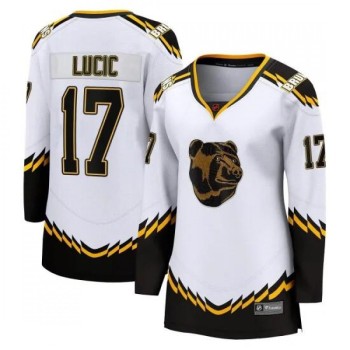 Women's Boston Bruins #17 Milan Lucic White Stitched Jersey Women's Boston Bruins #17 Milan Lucic White Stitched Jersey