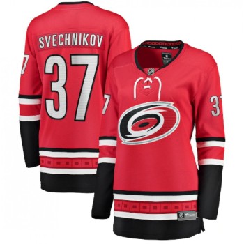 Women's Carolina Hurricanes #37 Andrei Svechnikov Red Home Stitched Jersey Women's Carolina Hurricanes #37 Andrei Svechnikov Red Home Stitched Jersey