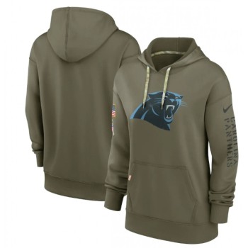 Women's Carolina Panthers 2022 Olive Salute to Service Therma Performance Pullover Hoodie(Run Small) Women's Carolina Panthers 2022 Olive Salute to Service Therma Performance Pullover Hoodie(Run Small)