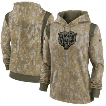 Women's Chicago Bears 2021 Camo Salute To Service Therma Performance Pullover Hoodie(Run Small) Women's Chicago Bears 2021 Camo Salute To Service Therma Performance Pullover Hoodie(Run Small)