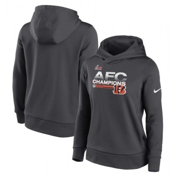 Women's Cincinnati Bengals 2022 Black AFC Champions Pullover Hoodie(Run Small) Women's Cincinnati Bengals 2022 Black AFC Champions Pullover Hoodie(Run Small)