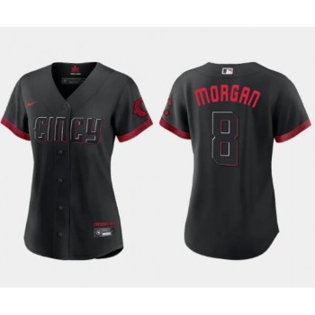 Women's Cincinnati Reds #8 Joe Morgan Black 2023 City Connect Stitched Baseball Jersey(Run Small) Women's Cincinnati Reds #8 Joe Morgan Black 2023 City Connect Stitched Baseball Jersey(Run Small)