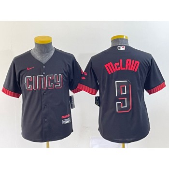 Women's Cincinnati Reds #9 Matt McLain Black 2023 City Connect Stitched Baseball Jersey(Run Small) Women's Cincinnati Reds #9 Matt McLain Black 2023 City Connect Stitched Baseball Jersey(Run Small)