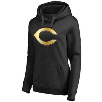 Women's Cincinnati Reds Gold Collection Pullover Hoodie Black Women's Cincinnati Reds Gold Collection Pullover Hoodie Black
