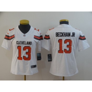 Women's Cleveland Browns #13 Odell Beckham Jr. White Vapor Untouchable Limited Stitched NFL Jersey(Run Small) Women's Cleveland Browns #13 Odell Beckham Jr. White Vapor Untouchable Limited Stitched NFL Jersey(Run Small)