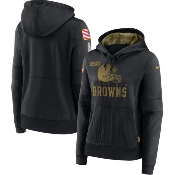 Women's Cleveland Browns 2020 Black Salute to Service Sideline Performance Pullover Hoodie (Run Small) Women's Cleveland Browns 2020 Black Salute to Service Sideline Performance Pullover Hoodie (Run Small)