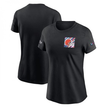 Women's Cleveland Browns Black 2023 Crucial Catch Sideline Tri-Blend T-Shirt(Run Small) Women's Cleveland Browns Black 2023 Crucial Catch Sideline Tri-Blend T-Shirt(Run Small)