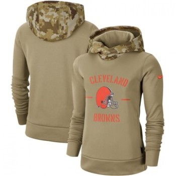 Women's Cleveland Browns Khaki 2019 Salute to Service Therma Pullover Hoodie(Run Small) Women's Cleveland Browns Khaki 2019 Salute to Service Therma Pullover Hoodie(Run Small)