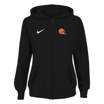 Women's Cleveland Browns Stadium Rally Full Zip Hoodie Black Women's Cleveland Browns Stadium Rally Full Zip Hoodie Black