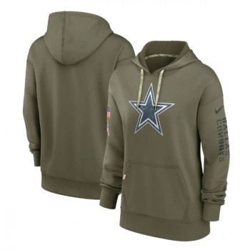 Women's Dallas Cowboys 2022 Olive Salute to Service Therma Performance Pullover Hoodie(Run Small) Women's Dallas Cowboys 2022 Olive Salute to Service Therma Performance Pullover Hoodie(Run Small)
