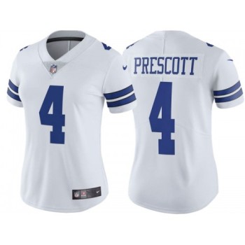 Women's Dallas Cowboys #4 Dak Prescott White Vapor Untouchable Limited Stitched Jersey(Run Small Women's Dallas Cowboys #4 Dak Prescott White Vapor Untouchable Limited Stitched Jersey(Run Small