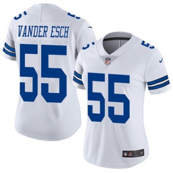 Women's Dallas Cowboys #55 Leighton Vander Esch White Vapor Untouchable Limited Stitched Jersey(Run Small Women's Dallas Cowboys #55 Leighton Vander Esch White Vapor Untouchable Limited Stitched Jersey(Run Small