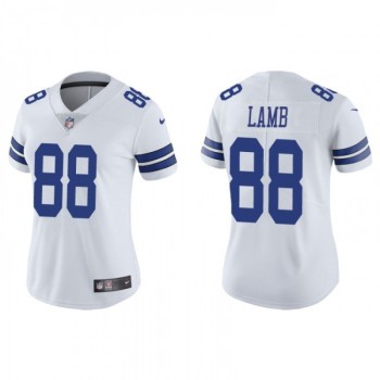 Women's Dallas Cowboys #88 CeeDee Lamb White Vapor Untouchable Limited Stitched Jersey(Run Small Women's Dallas Cowboys #88 CeeDee Lamb White Vapor Untouchable Limited Stitched Jersey(Run Small
