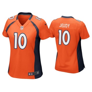 Women's Denver Broncos #10 Jerry Jeudy Orange Stitched Jersey(Run Small) Women's Denver Broncos #10 Jerry Jeudy Orange Stitched Jersey(Run Small)