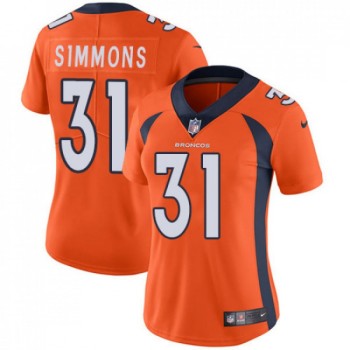 Women's Denver Broncos #31 Justin Simmons Orange Vapor Untouchable Limited Stitched NFL Jersey(Run Small) Women's Denver Broncos #31 Justin Simmons Orange Vapor Untouchable Limited Stitched NFL Jersey(Run Small)