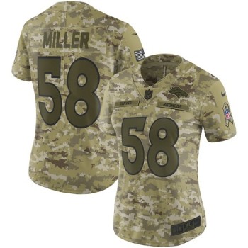 Women's Denver Broncos #58 Von Miller 2018 Camo Salute to Service Limited Stitched NFL Jersey Women's Denver Broncos #58 Von Miller 2018 Camo Salute to Service Limited Stitched NFL Jersey