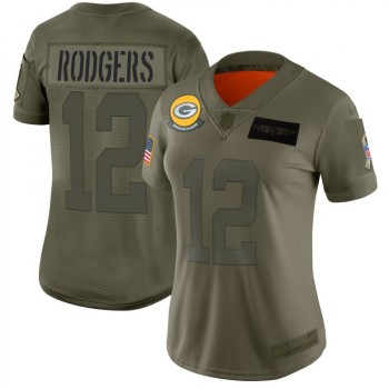 Women's Green Bay Packers #12 Aaron Rodgers 2019 Camo Salute To Service Stitched NFL Jersey(Run Small) Women's Green Bay Packers #12 Aaron Rodgers 2019 Camo Salute To Service Stitched NFL Jersey(Run Small)