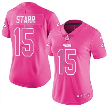 Women's Green Bay Packers #15 BART STARR Pink Limited Stitched NFL Jersey(Run Small) Women's Green Bay Packers #15 BART STARR Pink Limited Stitched NFL Jersey(Run Small)