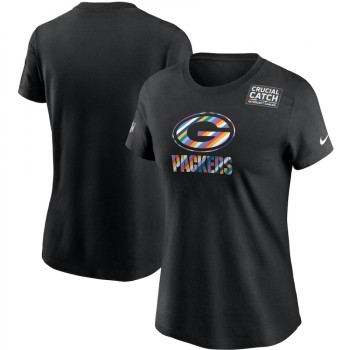 Women's Green Bay Packers 2020 Black Sideline Crucial Catch Performance T-Shirt(Run Small) Women's Green Bay Packers 2020 Black Sideline Crucial Catch Performance T-Shirt(Run Small)