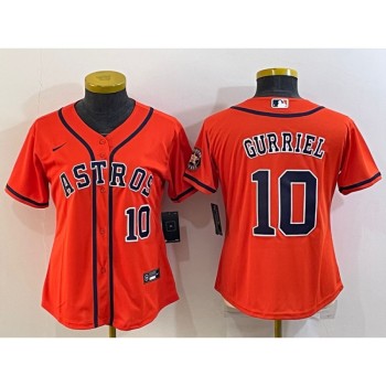 Women's Houston Astros #10 Yuli Gurriel Orange With Patch Cool Base Stitched Baseball Jersey(Run Small) Women's Houston Astros #10 Yuli Gurriel Orange With Patch Cool Base Stitched Baseball Jersey(Run Small)
