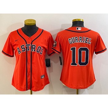 Women's Houston Astros #10 Yuli Gurriel Orange With Patch Cool Base Stitched Baseball Jersey(Run Small) Women's Houston Astros #10 Yuli Gurriel Orange With Patch Cool Base Stitched Baseball Jersey(Run Small)