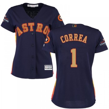 Women's Houston Astros #1 Carlos Correa Navy 2018 Gold Program Cool Base Stitched MLB Jersey Women's Houston Astros #1 Carlos Correa Navy 2018 Gold Program Cool Base Stitched MLB Jersey